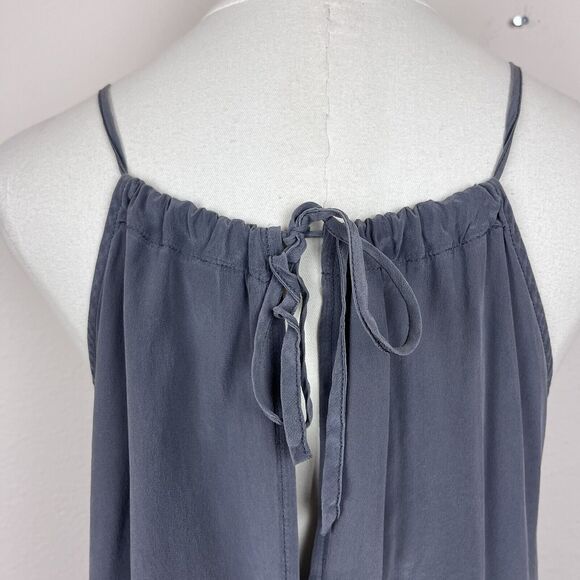 Lena Medoyeff Dress Womens Small Midi Slip Shift Silk Minimal Boho USA Made Gray - Picture 4 of 11